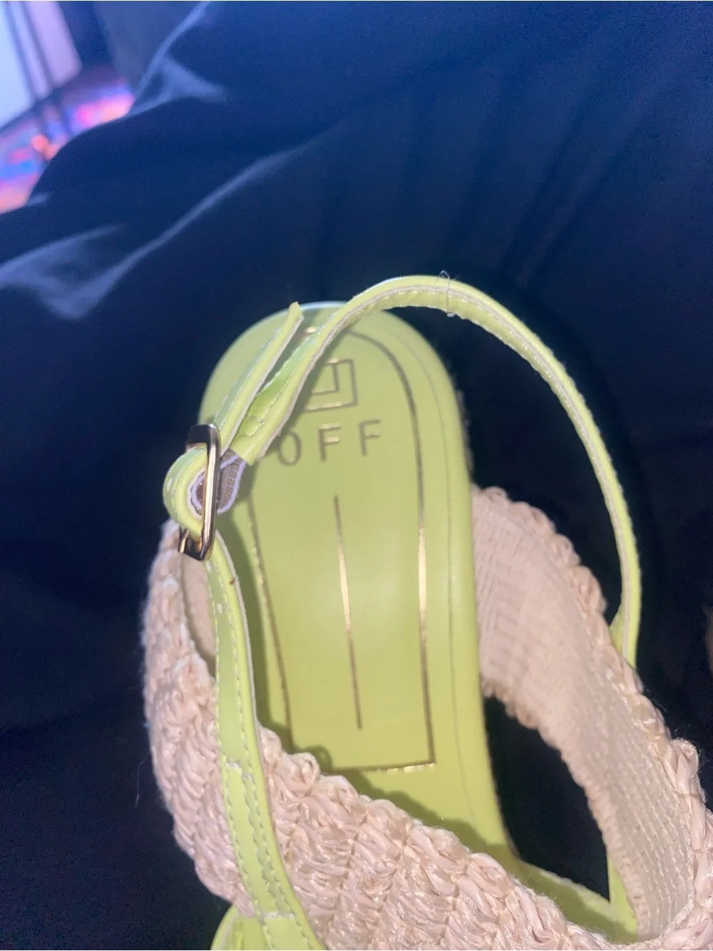 OFF Lime Green Espadrille Platform Wedge Sandals Made in Brazil Size 9